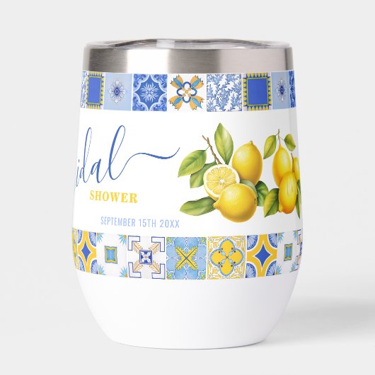 Italiaans Blauw Tegels Citroen Zomer Vrijgezellenf (Achterkant)