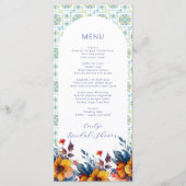 Italiaans blauw Tegels Elegant menu (Voorkant)