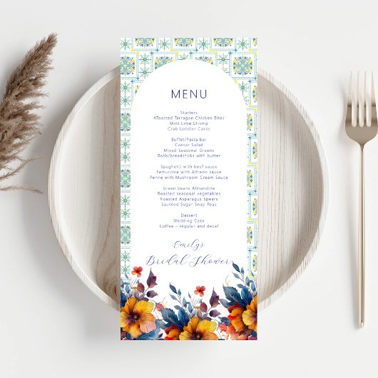 Italiaans blauw Tegels Elegant menu