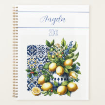 Italiaans blauw tegels en citroenen | JOUW NAAM