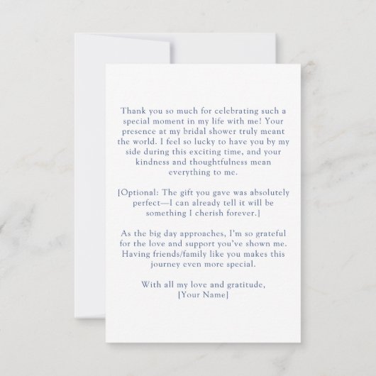 Italiaans Blauw Tegels Grazie Mille Script Bedankkaart (Achterkant)