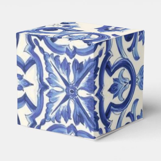Italiaans Blauw Tegels La Dolce Vita Bedankdoosjes (Achterkant)