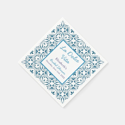 Italiaans Blauw Tegels La Dolce Vita Vrijgezellenf Servet (Hoek)