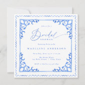 Italiaans blauw Tegels Vrijgezellenfeest Kaart (Voorkant)