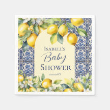 Italiaans blauw tegels waterverf citroen baby welk