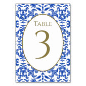 Italiaans Blauw Trouwtafel nummer Kaart (Achterkant)