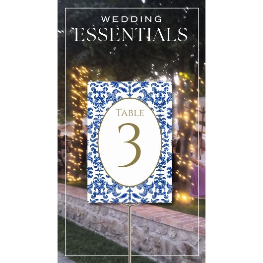 Italiaans Blauw Trouwtafel nummer Kaart