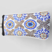 Italiaans Blauwe Mozaïek Golfheadcover (Voorkant)