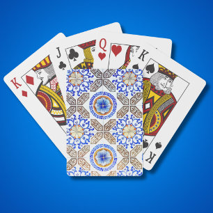 Italiaans Blauwe Mozaïek Pokerkaarten
