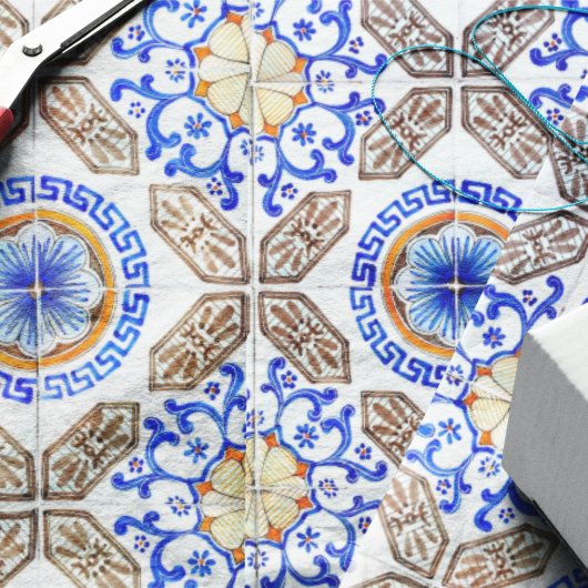 Italiaans Blauwe Mozaïek Tissuepapier
