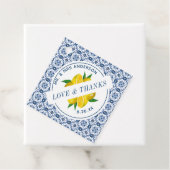 Italiaans Blauwe Tegel Citroen bruiloft gunst Bedankjes Labels (In situ)