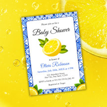 Italiaans Blauwe Tegel Positano Citroen Baby showe