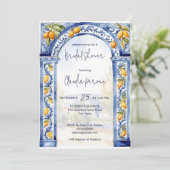 Italiaans Blauwe tegels boogcitroenen vrijgezellen Kaart (Staand voorkant)