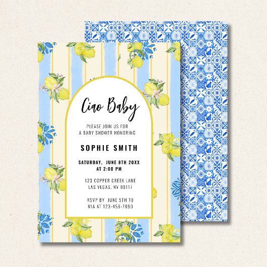 Italiaans Blauwe Tegels, Ciao Baby, Citroenen Kaart