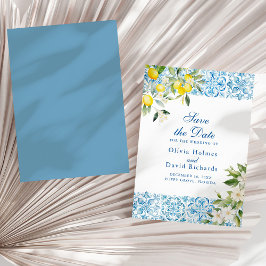 Italiaans Blauwe Tegels en citroen Save The Date K