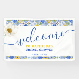 Italiaans Blauwe Tegels Zomer Vrijgezellenfeest We Spandoek