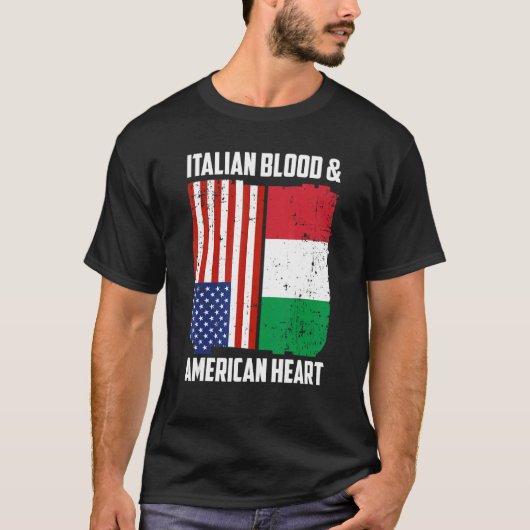 Italiaans Bloed & Amerikaans Hart Italiaans Roots T-shirt (Voorkant)