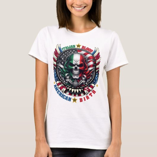 Italiaans bloed van Amerikaanse geboorte Italiaans T-shirt (Voorkant)