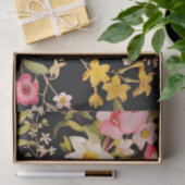  Italiaans Bloemen Roze Blauw Zwart Decoupage Tissuepapier (Geschenk)