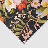  Italiaans Bloemen Roze Blauw Zwart Decoupage Tissuepapier (Detail)