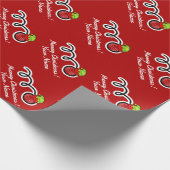 Italiaans bocce bal met Elf pet aangepaste kerst Cadeaupapier (Hoek)