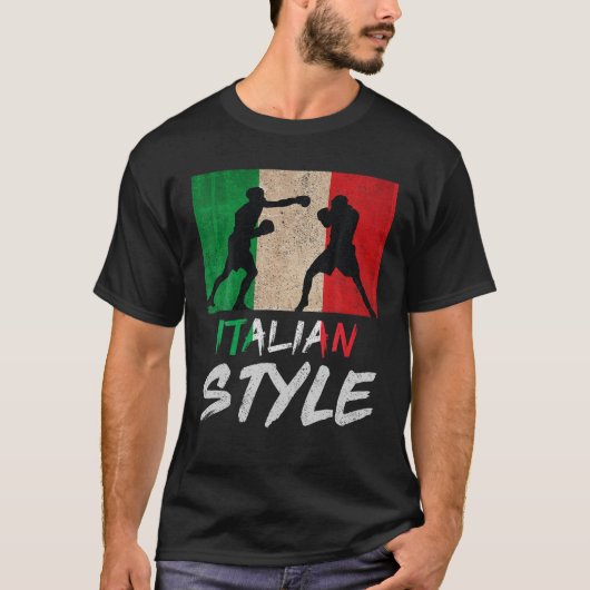 Italiaans boekenstijl Italië Pride Boxing Mannen j T-shirt (Voorkant)