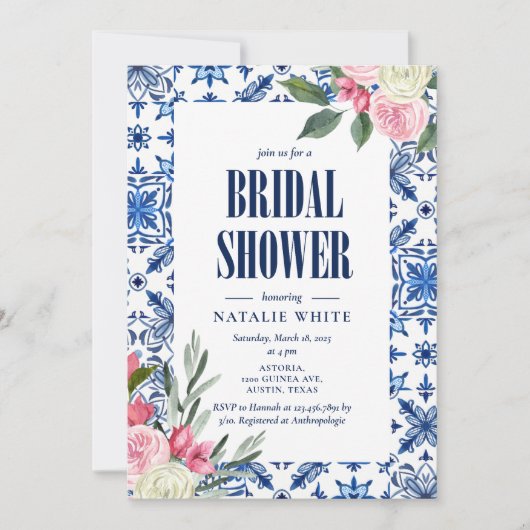 Italiaans Bougainvillea Mediterraan Vrijgezellenfe Kaart (Voorkant)