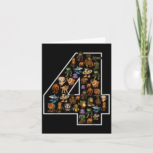 Italiaans Brainrot Verjaardag 4 Leeftijd Meme 4e K Kaart (Voorkant)