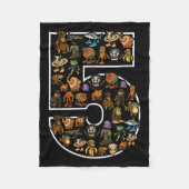 Italiaans Brainrot Verjaardag 5 Leeftijd Meme 5e K Fleece Deken (Voorkant)