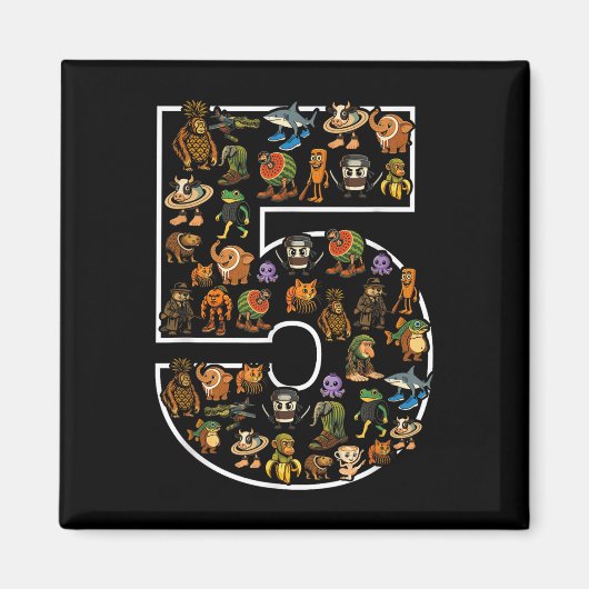 Italiaans Brainrot Verjaardag 5 Leeftijd Meme 5e K Magneet (Voorkant)