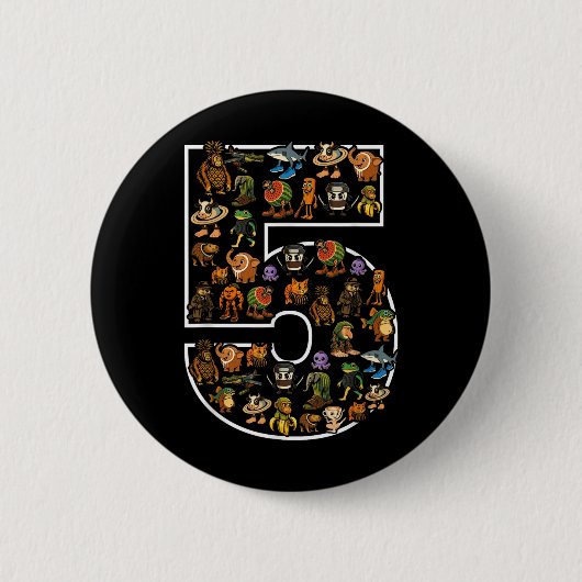 Italiaans Brainrot Verjaardag 5 Leeftijd Meme 5e K Ronde Button 5,7 Cm (Voorkant)