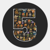 Italiaans Brainrot Verjaardag 5 Leeftijd Meme 5e K Ronde Sticker (Voorkant)