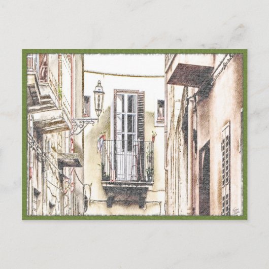 Italiaans Briefkaart Balcony (Voorkant)