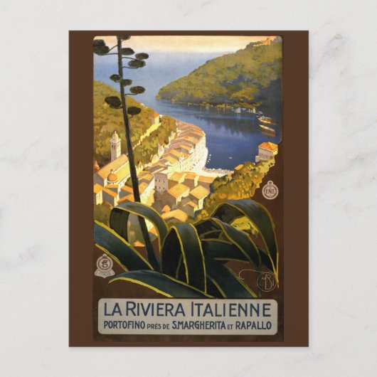 Italiaans briefkaart Riviera Italië (Voorkant)