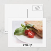 Italiaans briefkaart voor de voedseltekst (Voorkant / Achterkant)