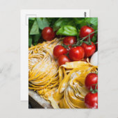 Italiaans Briefkaart voor voedselpasta Tomato Basi (Voorkant / Achterkant)
