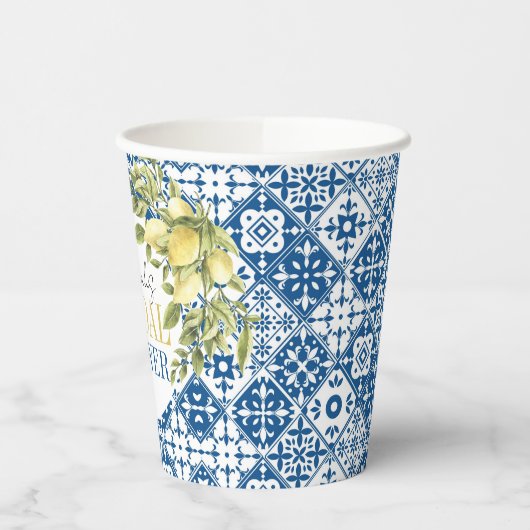 Italiaans Bruisend Bruiloftsfeest 'La Dolce Vita' Papieren Bekers (Links)