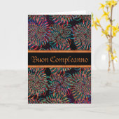 Italiaans Buon Compleanno Happy Birthday-IncaNight Kaart (Gele Bloem)