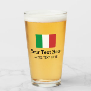 Italiaans cadeau voor bier onder de vlag met aange glas