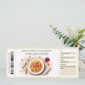 Italiaans cadeaubon voor eten kaart (Staand voorkant)
