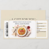 Italiaans cadeaubon voor eten kaart (Voorkant / Achterkant)