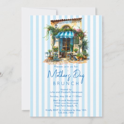 Italiaans café La Dolce Vita Moederdag Brunch Kaart (Voorkant)