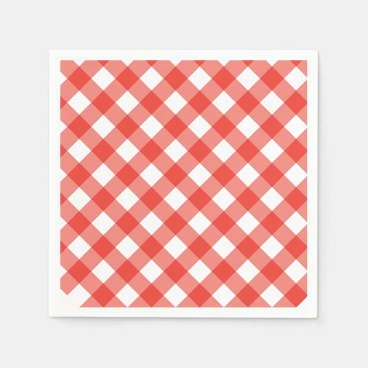 Italiaans Café Rood Gingham Servet (Voorkant)