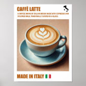 "Italiaans Caffè Latte Print, Espresso Drink Wall Poster (Voorkant)
