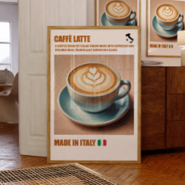 "Italiaans Caffè Latte Print, Espresso Drink Wall Poster