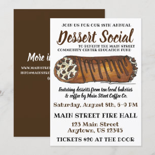 Italiaans Cannoli Dessert Social Charity Bake Sale Kaart