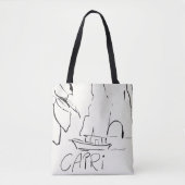 Italiaans canvas tas CAPRI Island Art welkom in It (Voorkant)