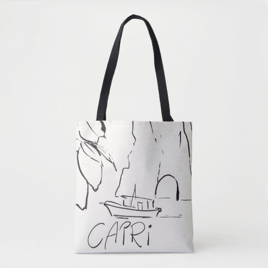 Italiaans canvas tas CAPRI Island Art welkom in It (Voorkant)