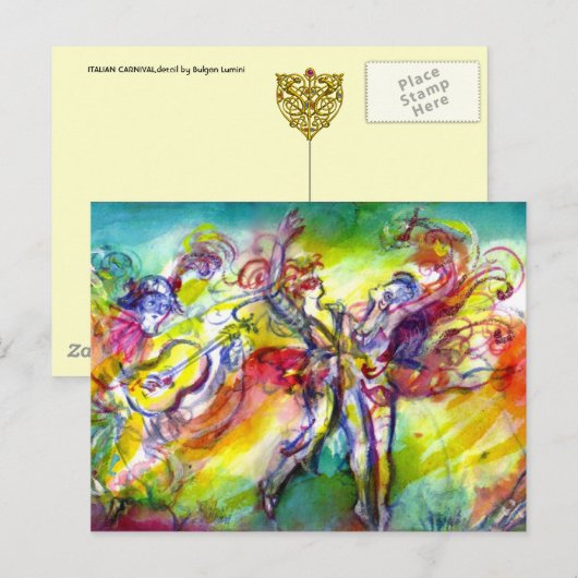 ITALIAANS CARNIVAL / Dance,Music,Theater Briefkaart (Voorkant / Achterkant)