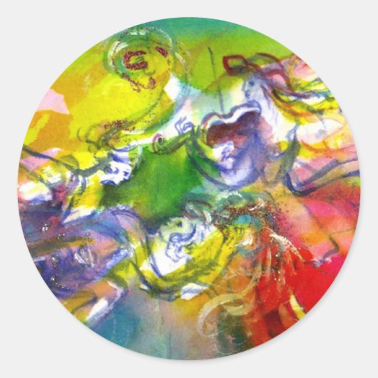 ITALIAANS CARNIVAL / Dance,Music,Theater Ronde Sticker (Voorkant)